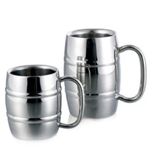 Stainless Steel Double Wall Beer Coffee Cup Mugs Drinkware Bamboo Pattern Mug - Picture 1 of 5