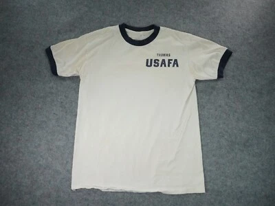 Camisa De Colección USAFA Para Hombres Grande Blanca Timbre Thomas Manga Corta Cuello Redondo Foto 1 de 4