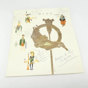 Vintage Aer Lingus Irish Airline 1960s Menu Celtic Art Viking Custom Writting - Picture 1 of 10