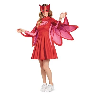 PJ Masks OWLETTE Adult Womens Costume S M L Halloween Red Owl - Image 1 of 2