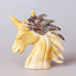 4.2" Natural Brown Dark Spot Jasper Quartz Crystal Carved Unicorn Carving 056 - Picture 1 of 6