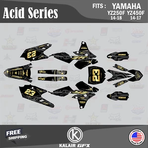 Graphics Kit for Yamaha YZ250F (2014-2018) & YZ450F (2014-2017)  Acid - GOLD - Picture 1 of 4