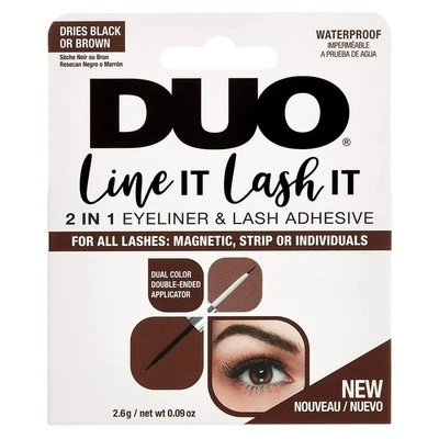 Delineador de ojos y adhesivo para pestañas impermeable DUO Line It Lash It 2 en 1 - negro Foto 1 de 4