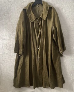 FRENCH Military Other 40s-M-35 Motorcycle Coat Khaki Antique WW2 1940s - Picture 1 of 11