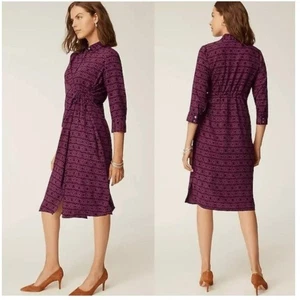 NWT J. Jill Wearever Collection Mosaic Floral Faux Wrap Midi Dress Purple 2X - Picture 1 of 12