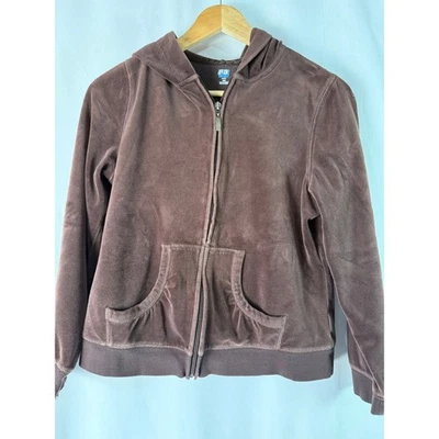SB Active Womens Velour Zip Up Hoodie Brown Medium/Medium Casual Comfy Med - Image 1 of 4