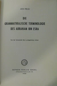 Bible Grammar Of Abraham ibn Ezra His Rules of Conjugation In German Arabic - Picture 1 of 11