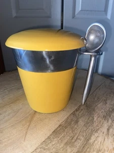 Lunares GIALLO Pinta Servizio Gelato Ciotola/Tazza con Coperchio e Cucchiaio San Francisco - Foto 1 di 11