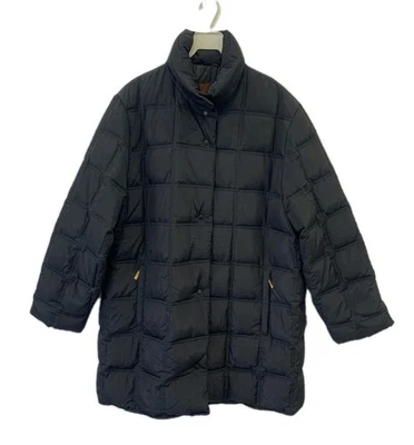 Moncler Vintage Men’s XL Quilted Down Coat Puffer Jacket Navy Long #132 - Image 1 of 4