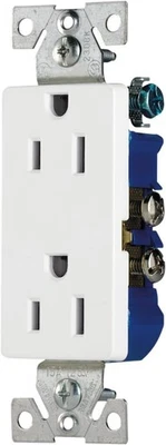 Eaton 1107W White 15 Amp Decorator Decora Duplex Receptacle 5-20R BULK *NEW* - Image 1 of 4
