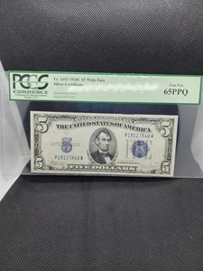FR 1653 1934-C $5 WIDE FACE SILVER CERTIFICATE NOTE PCGS GEM UNCIRCULATED-66PPQ - Picture 1 of 4