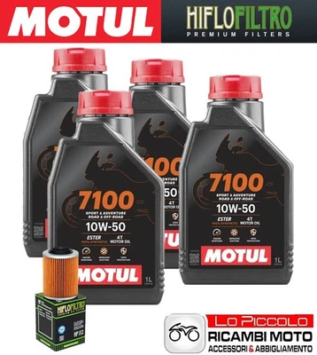 Kit Tagliando 4 OLIO [MOTUL] 7100 10w50 + FILTRO Aprilia RSV 1000 R 2006 2007 Foto 1 de 4