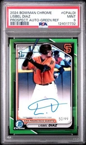 Lisbel Diaz 2024 Bowman Chrome Prospect Green Auto #CPALDI 50/99 PSA 9 - Picture 1 of 2