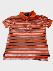 Vintage 90er Polo by Ralph Lauren Kleinkind (2T) gestreiftes Poloshirt orange & blau - Bild 1 von 6