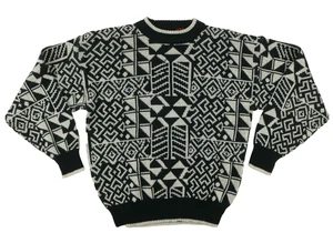 Vintage Oakton Herren Pullover Schwarz Grau Größe M - Bild 1 von 5