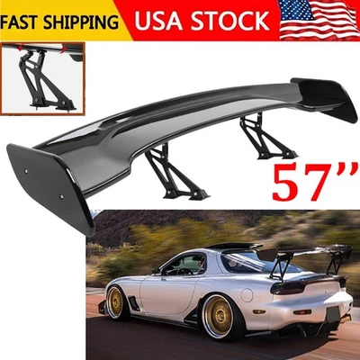 57" Rear Spoiler Wing For Mazda RX-8 Truck GT Style Glossy Black - Image 1 of 4