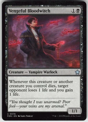 MTG Vengeful Bloodwitch 76 Foundations U Normal NM - Image 1 of 2