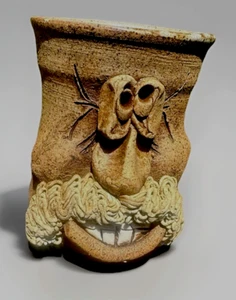 McGillivray Studio h stoneware mug Funny Face Grandpa Dad Folk Art VTG andmade - Picture 1 of 19