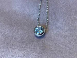 1.0 Carat Lab Created Diamond Brilliant Solitaire Pendant Platinum Plated 925 - Picture 1 of 8