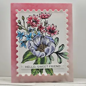 Handmade Greeting Card Keepsake Quality ocbrandy hello sweet friend watercolor - Picture 1 of 1