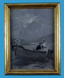Hermann Kaulbach (1846-1909) 'Liebesfelppück' pintura gris firmada sobre madera - Imagen 1 de 5