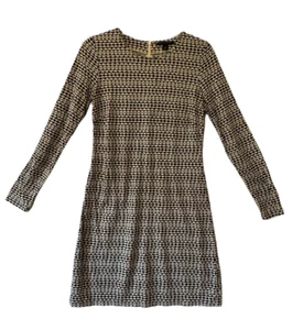 Banana Republic Dress Women's BLACK&WHITE Long Sleeve Stretch Classic SIZE 4 - Picture 1 of 9