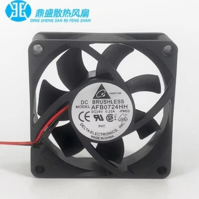 Delta AFB0724HH 7025 DC24V 0.22A 7CM 2-Wire Inverter Cooling Fan - Image 1 of 4