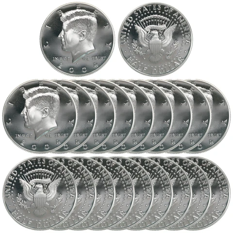 2004 S Kennedy Half Dollar Roll Gem Deep Cameo CN-Clad Proof 20 US Coins Cover