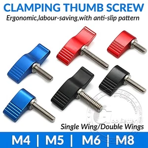 M4 M5 M6 M8 Clamping Thumb Screw Tee T Wing Knob Head Hand Grip Bolts Aluminum - Picture 1 of 175