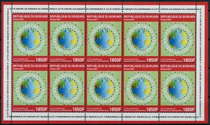 Burundi 2021 MNH Medical Stamps Fight Against Corona Variants 1850F 10v M/S II - Picture 1 of 1