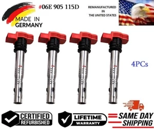 GENUINE 4x VW Ignition Coils For 2005-16 AUDI A4 A5 A6 Quattro & VW Tiguan Jetta - Picture 1 of 3