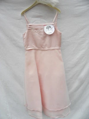 NWT Sarah Louise Girl's Elegant Pink Satin Dress w/Folds, Beads & Sequins Sz. 6y - Image 1 of 4