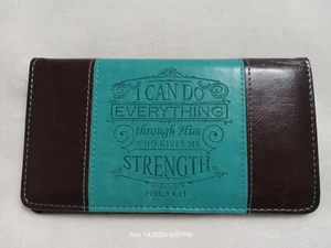 Checkbook Cover I Can Do Everything Through Him Who Gives Me Strength Phil. 4:13 - Picture 1 of 5