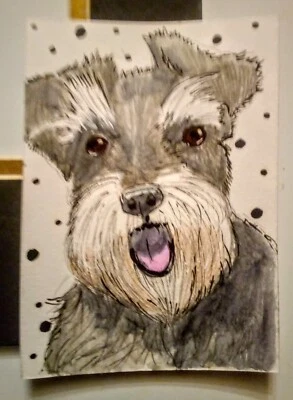 ACEO Original Watercolor Painting, Best Friend, by Herbie Hasbrouck Jr  - Image 1 of 4