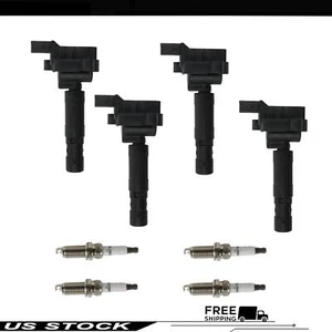4pcs Ignition Coils UF555 & Iridium Spark Plugs 4704 for Mercedes 03-05 C230 - Foto 1 di 9