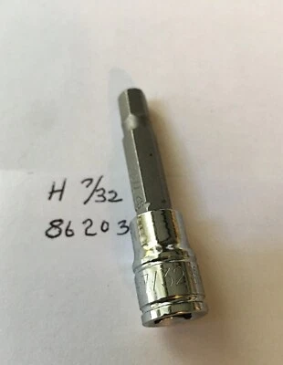Kobalt H 7/32 x 1/4" Dr Hex Bit Socket - S2 Shaft - 86203 -  Free USA Shipping - Image 1 of 2