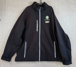 Mens Sz 4XL Oakland A's Black Full Zip Jacket Windbreaker CLIQUE - Picture 1 of 7