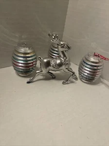 Vintage 1950 Bradford Kunststoff Fässer Laterne Weihnachten Ornamente & Rudolph, 4 - Bild 1 von 6