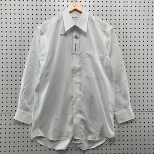 NEW Pierre Cardin Button Dress Shirt White Men Small Striped Long Sleeve 21x31.5 - Picture 1 of 20