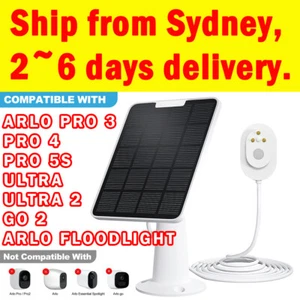 4W Solar Panel for Arlo Pro 3/Pro 4/Pro 5S/Ultra/Ultra 2/Go 2 Rotatable Bracket - Picture 1 of 12