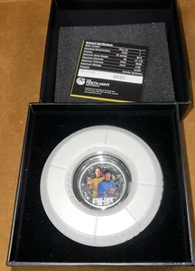 2016 *KIRK & SPOCK Silver Proof Coin COA & Box* 1 oz Silver Star Trek #35/5000 - Picture 1 of 10