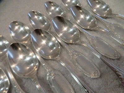 1900 silver-plated 12 coffee spoons Christofle Marie Antoinette Louis XVI 14,6cm - Image 1 of 4