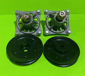 2 SPINDLE,PULLEY,SPACER & SCREWS 539107515,532174356,539113962 FITS HUSQVARNA - Picture 1 of 8