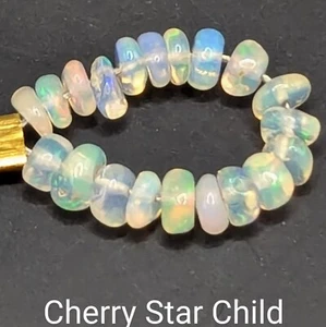 20 x polished genuine natural blue green opal beads perfect accent gemstone - Picture 1 of 4