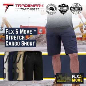 Bisley Mens FLX&MOVE Stretch Utility Cargo Shorts (BSHC1330) 72-132 RRP$79.95 - Picture 1 of 10