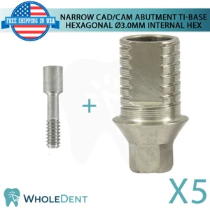 5x Estrecho Ti-Base CAD/CAM Pilar Hexagonal Titanio Dental Interno Hexagonal - Imagen 1 de 3