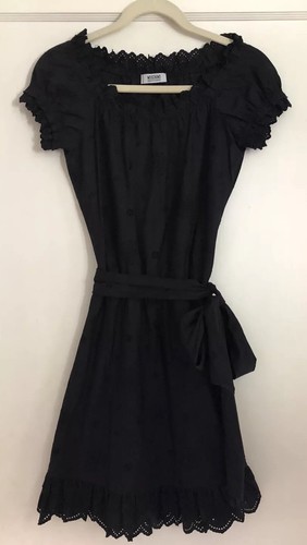 Abito con cintura nero arricciacapelli Moschino economico e chic con occhiello velo taglia 38 4