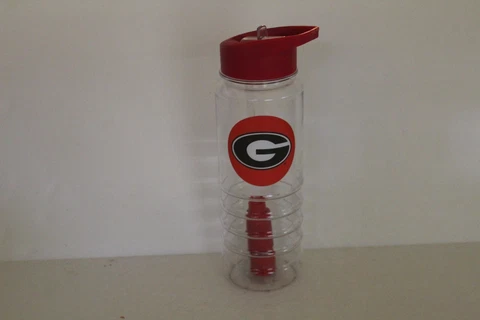 Georgia Bulldogs UGA Water Bottle with built in Straw Cover
