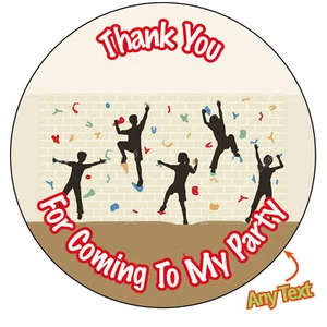 Personalised Birthday Party Bag Climbing Wall Club Sweet Cone Stickers - 920 - Picture 1 of 3