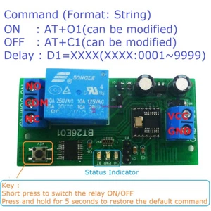 6 Commands DC12V 1 Channel Bluetooth BLE 5.2 Relay Swithc Module Control Board - Foto 1 di 4